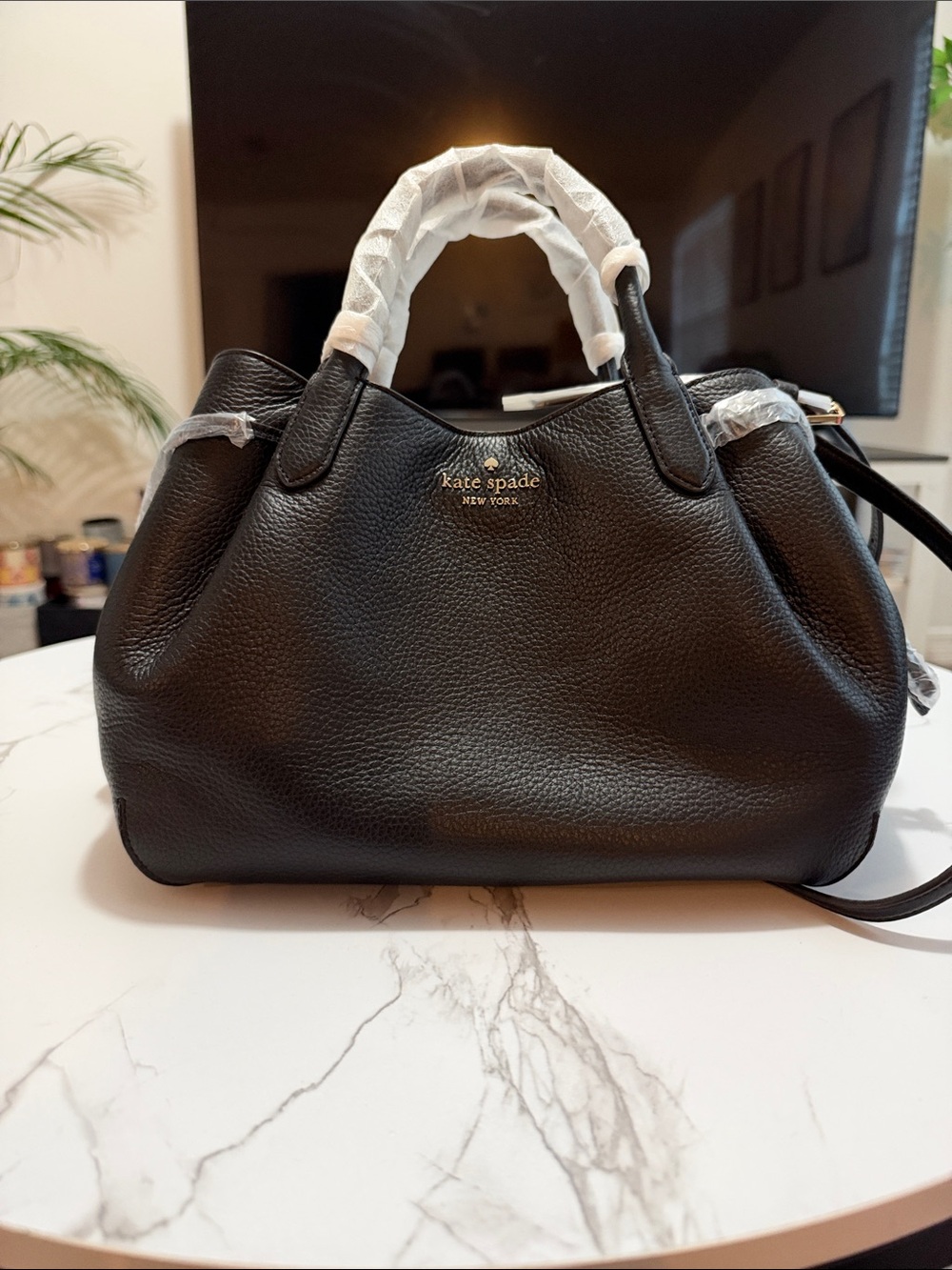 kate spade Black Pebbled Leather Top-Handle Satchel